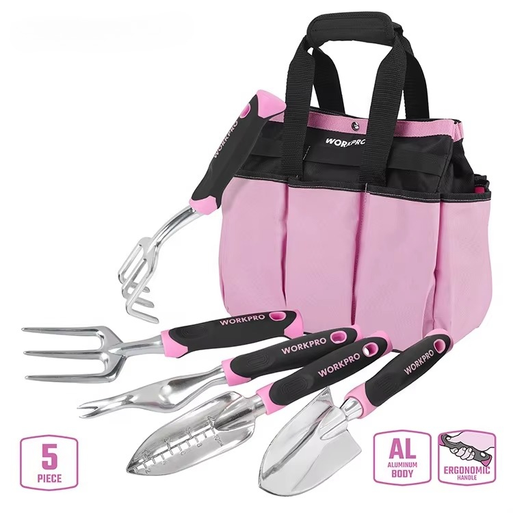 Gardening Tools Pink - Juego de 5 Herramientas de Jardinería