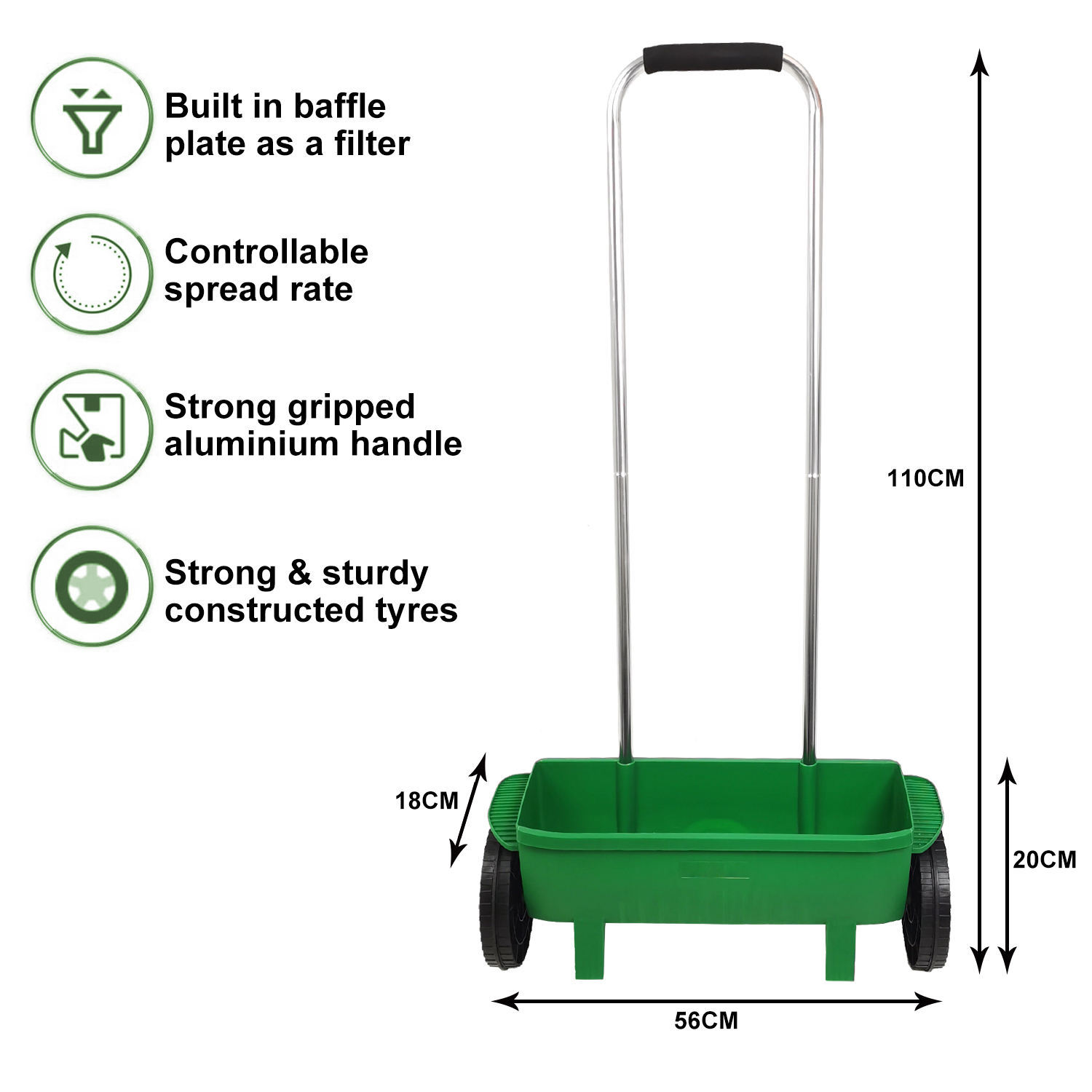 Esparcidor de Fertilizante y S - Grass Seed Spreader reseña y precio