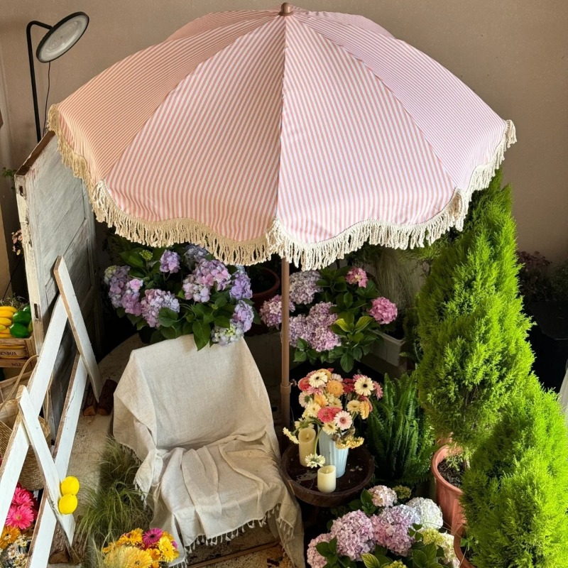 Sombrilla de Jardín con Rayas  - Gardening Tools Pink reseña y precio